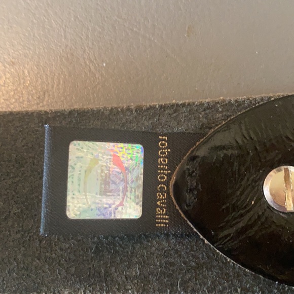 Just Cavalli designer black patent stud belt - Picture 3 of 3